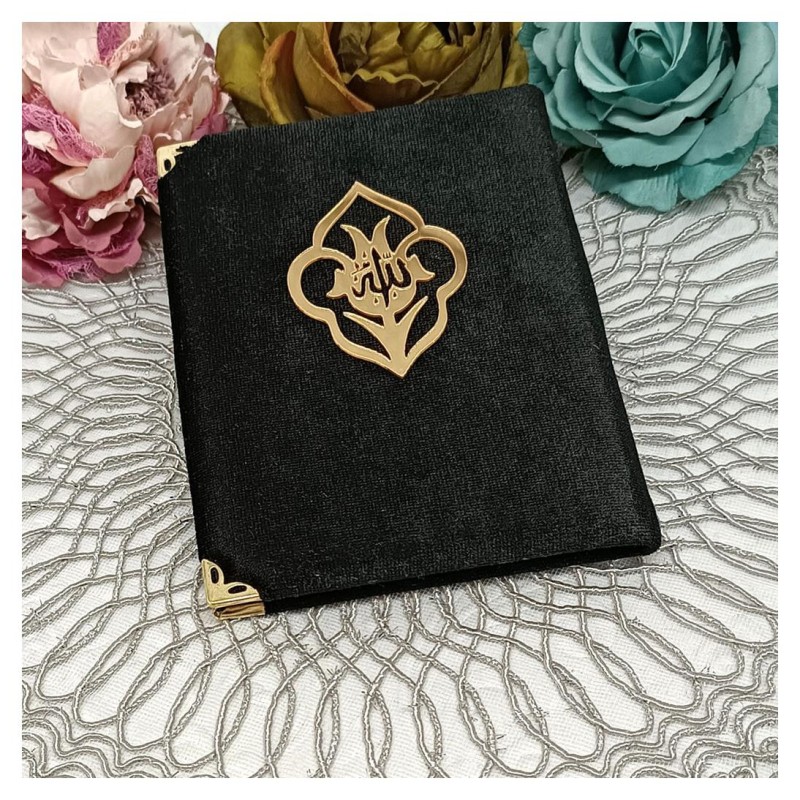 Kadife Kaplı Yasin Kitabı - Siyah Çanta Boy 