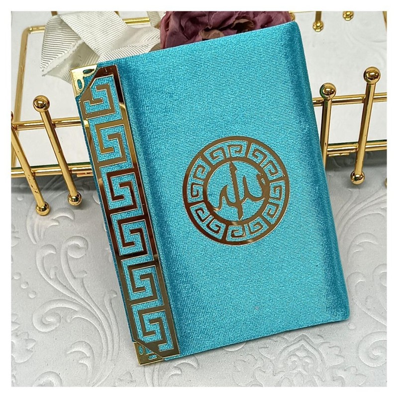 Kadife Kaplı Yasin Kitabı - Mavi Çanta Boy 