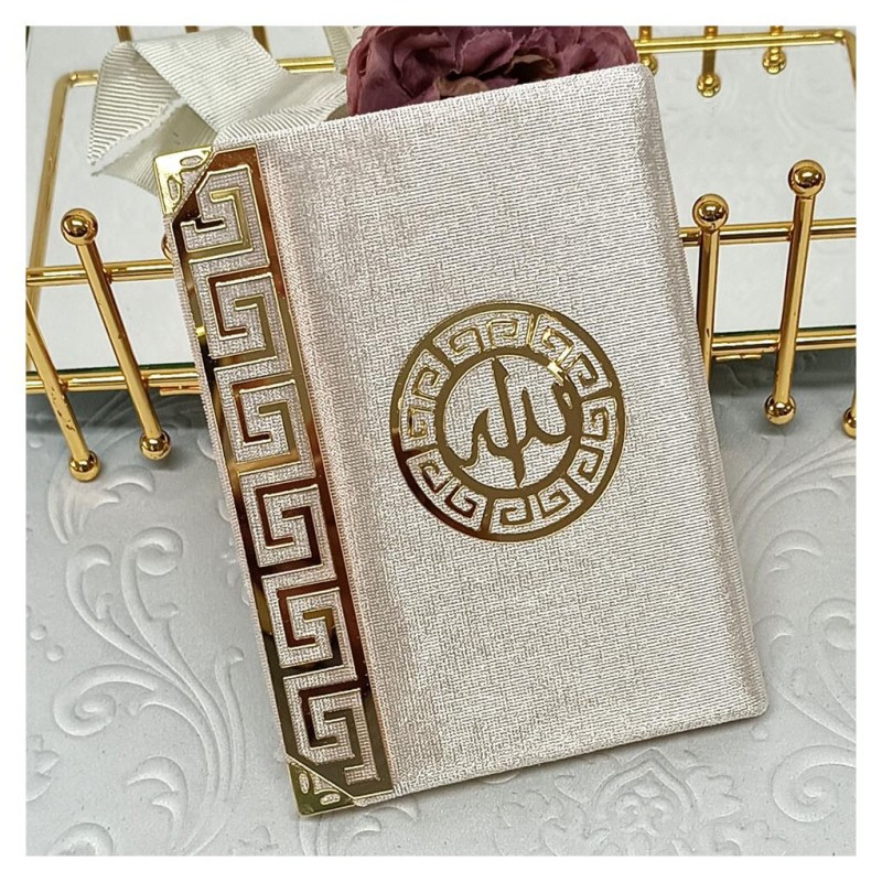 Kadife Kaplı Yasin Kitabı - Pudra Çanta Boy 