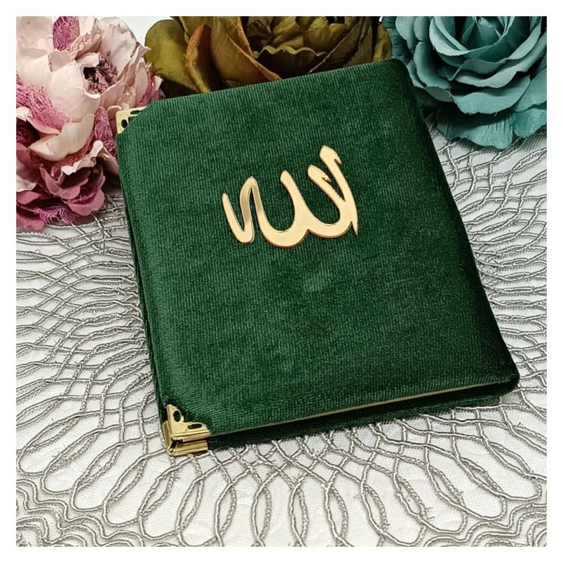 Kadife Kaplı Yasin Kitabı - Yeşil 192 Sayfa 