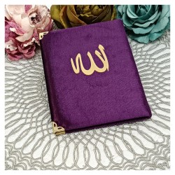 Kadife Kaplı Yasin Kitabı - Mürdüm 192 Sayfa
