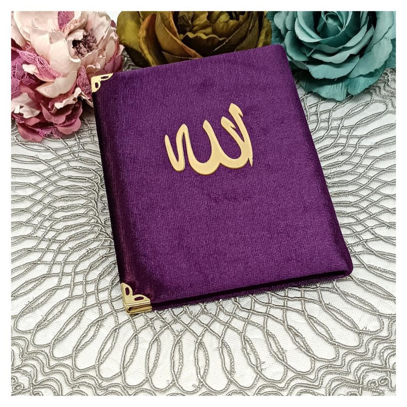 Kadife Kaplı Yasin Kitabı - Mürdüm 192 Sayfa