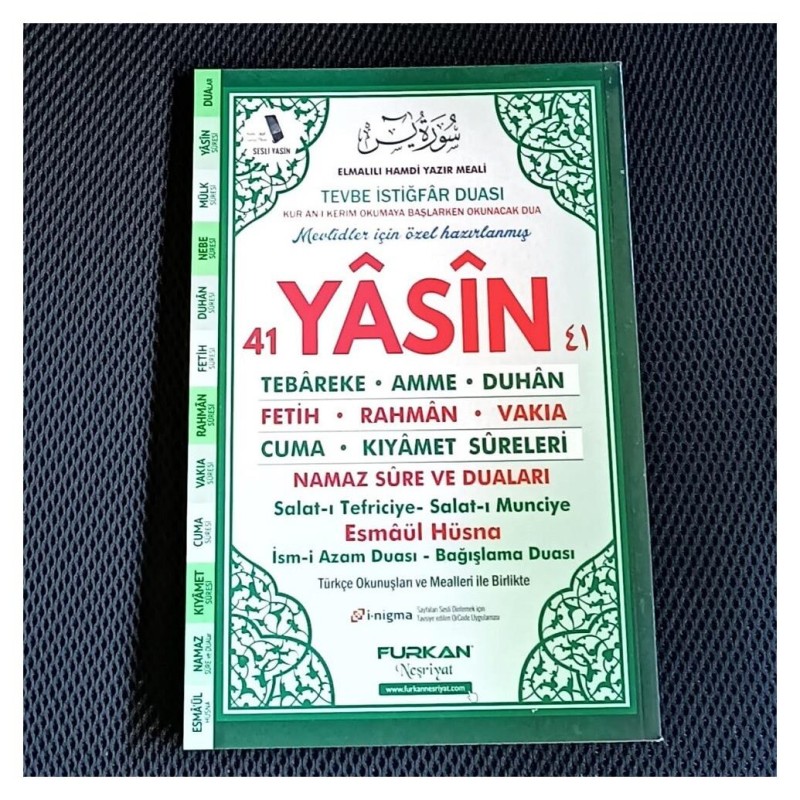 Yasin Kitabı - Yeşil Orta Boy 