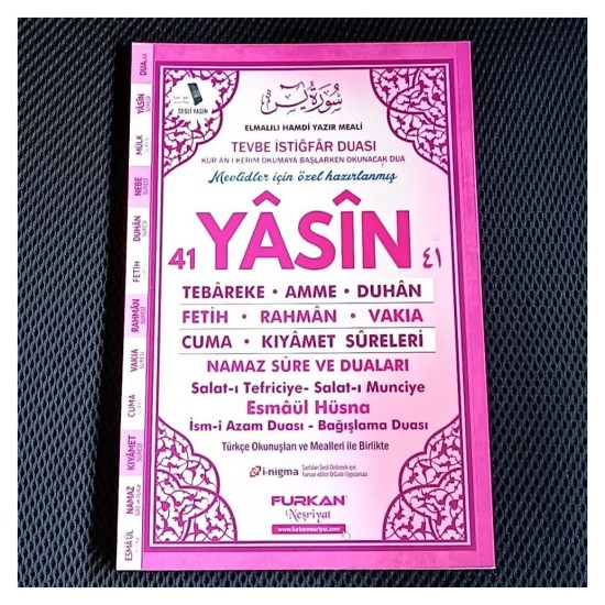 Yasin Kitabı - Pembe Orta Boy 