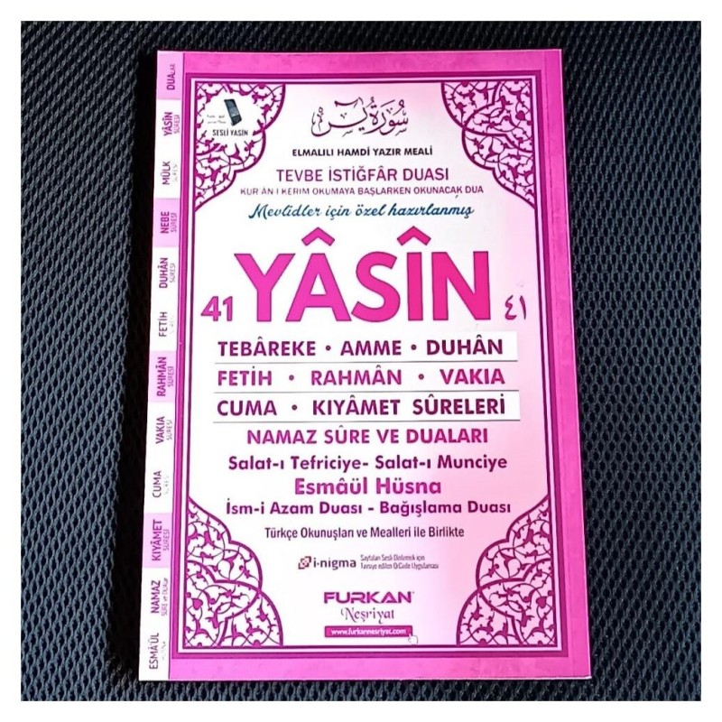 Yasin Kitabı - Pembe Orta Boy 