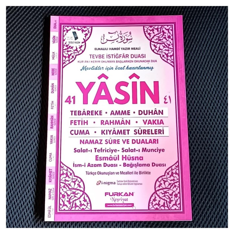 Yasin Kitabı - Pembe Orta Boy 128 Sayfa 
