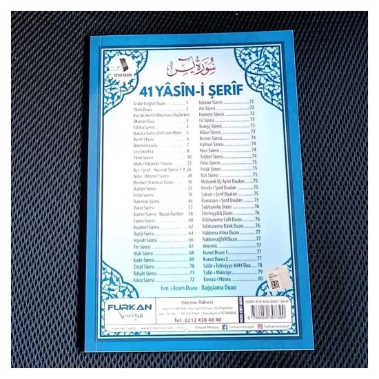 Yasin Kitabı - Mavi Orta Boy 192 Sayfa 